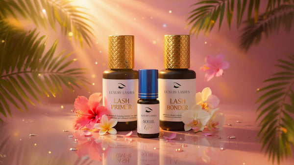 Summer Combi Deal van Luxury Lashes in een tropische studio setting fotografie