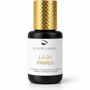 Luxury Lashes Lash Primer voor wimperextensions met luxe gouden dop en professionele formule voor optimale retentie.