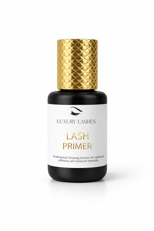 Luxury Lashes Lash Primer voor wimperextensions met luxe gouden dop en professionele formule voor optimale retentie.